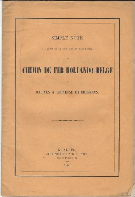 Chemin de fer Hollando-Belge, Malines a terneuse et Breskens