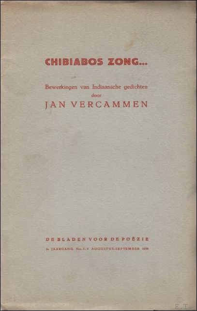 CHIBIABOS ZONG. De Bladen voor de Poezie, 1938
