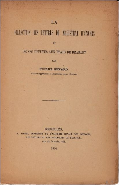 collection des lettres du magistrat d'Anvers et de ses d …