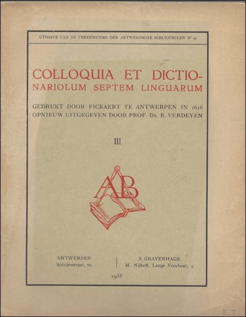 Colloquia et dictionariolum septem linguarum, volume 3 / Antwerpen : …