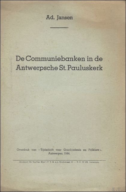 Communiebanken in de Antwerpsche St.Pauluskerk.