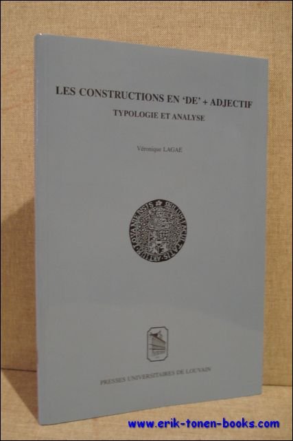 constructions en 'de' + adjectif. Typologie et analyse.