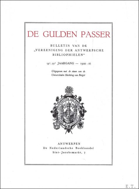 DE GULDEN PASSER, 58-59e jaargang, 1980-1981 , bulletin van de …
