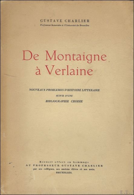 DE MONTAIGNE A VERLAINE. | Immagine Gallery 2