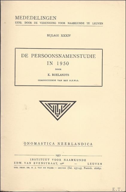 DE PERSOONSNAMENSTUDIE IN 1950.