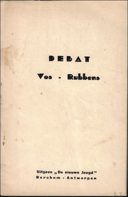 Debat Vos-Rubbens gehouden te Leuven op 12 november 1931
