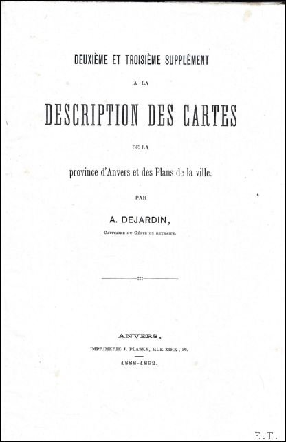 DEUXIEME ET TROISIEME SUPPLEMENT A LA DESCRIPTION DES CARTES DE …