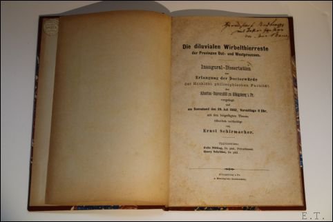 diluvialen Wirbelthierreste der Provinzen Ost- und WestPreussen. Scriptie/Proefschrift : Scriptie/Dissertatie