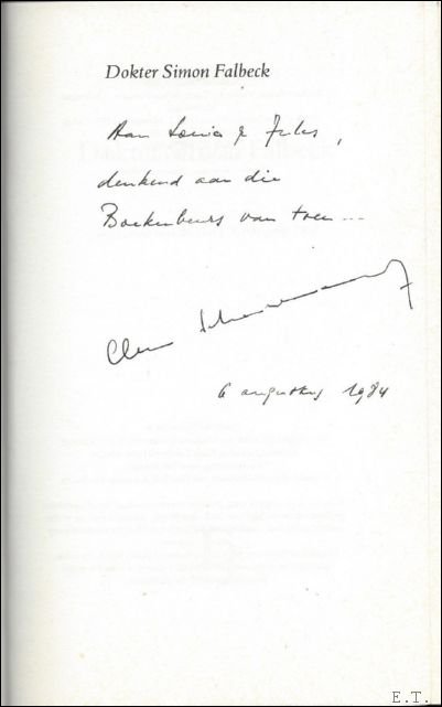 DOKTER SIMON FALBECK. *** met handgeschreven opdracht, gesigneerd.