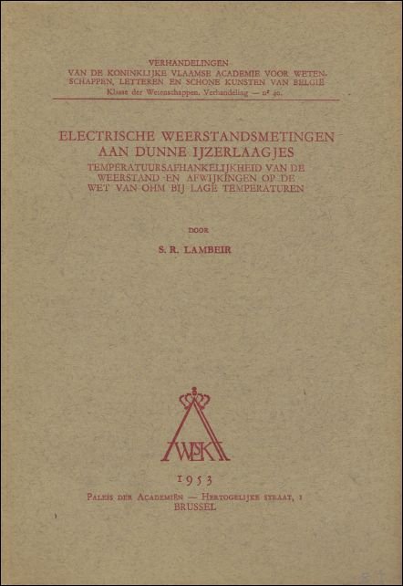 Electrische weerstandsmetingen aan dunne ijzerlaagjes : Temperatuursafhankelijkheid van de weerstand … | Immagine Gallery 2