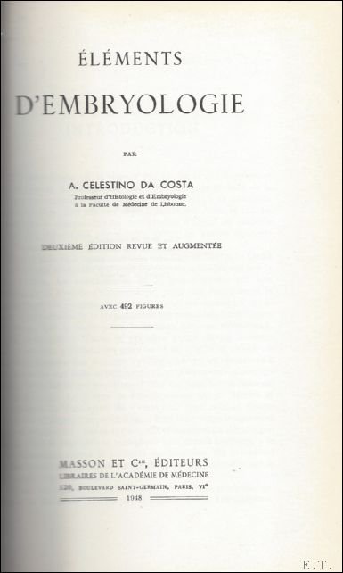 ELEMENTS D' EMBRYOLOGIE. | Immagine Gallery 2