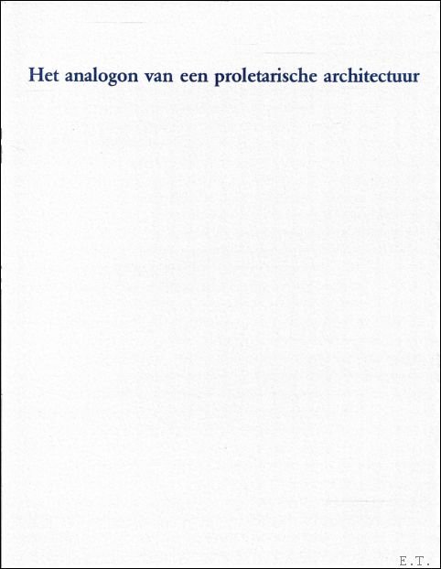 analogon van een proletarische architectuur : notities voor een artikel … | Immagine principale