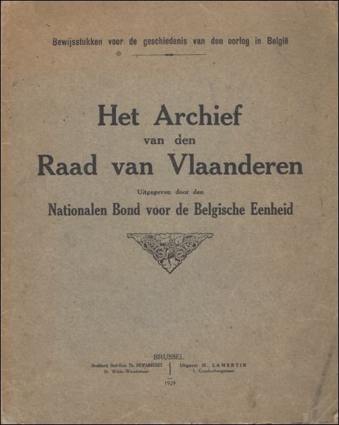 HET ARCHIEF VAN DEN RAAD VAN VLAANDEREN,