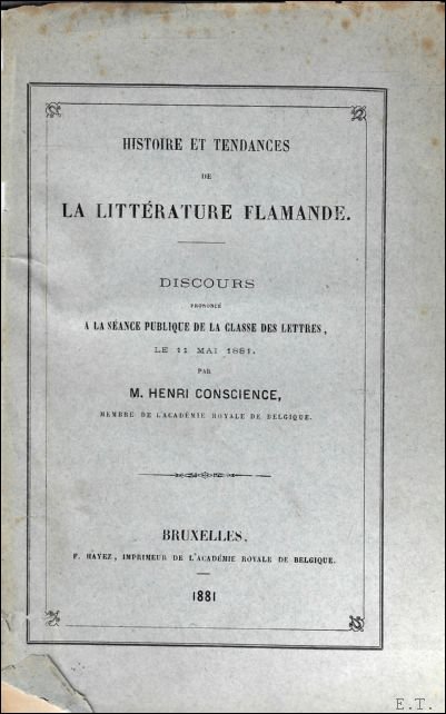Histoire et tendances de la litt rature flamande, Discours sur …