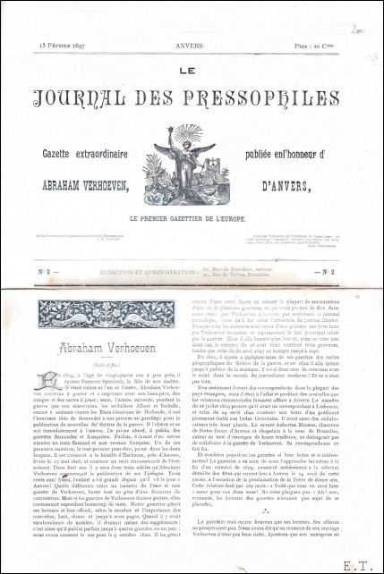 Journal des Pressophiles, Gazette extraordinaire publi e en l'honneur d'Abraham … | Immagine principale