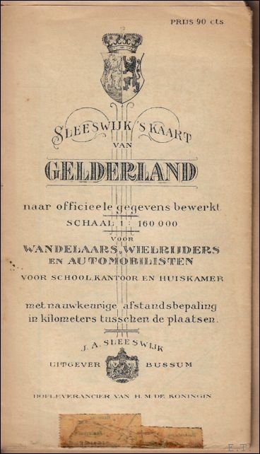 Kaart van Gelderland - schaal 1 : 160 000