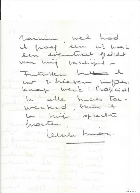 Klein huisboek; met opdracht, toevoeging van een originele handgeschreven brief.