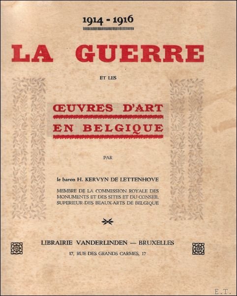 LA GUERRE ET LES OEUVRES D' ART EN BELGIQUE. | Immagine Gallery 2