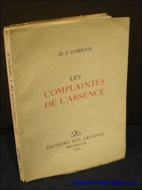 LES COMPLAINTES DE L'ABSENCE,