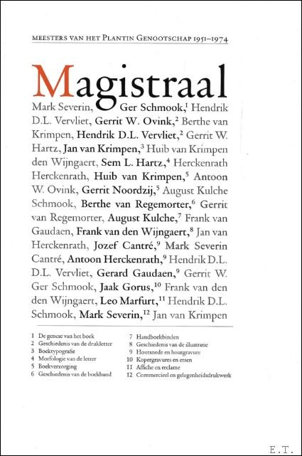 Magistraal! : Meesters van het Plantin Genootschap 1951-1974