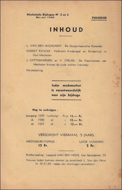 Mechelsche bijdragen. Jaargang Nr 2+3