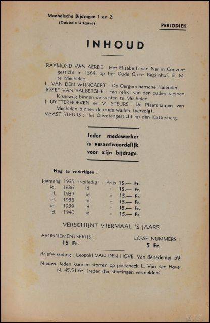 Mechelsche bijdragen. Jaargang Nr 4 Het Elisabeth van Nerim Convent