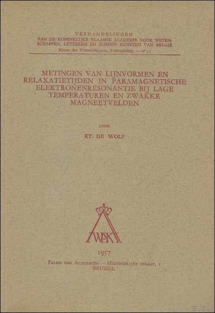 Metingen van lijnvormen en relaxatietijden in paramagnetische elektronenresonantie bij lage …