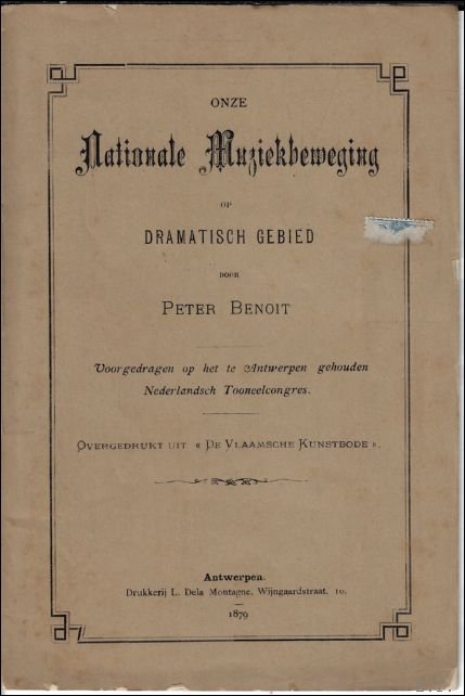 Onze nationale muziekbeweging op dramatisch gebied | Immagine principale