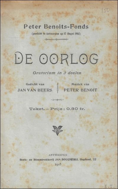 oorlog oratorium in 3 delen