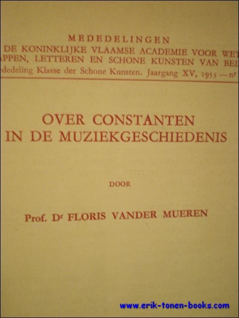 OVER CONSTANTEN IN DE MUZIEKGESCHIEDENIS