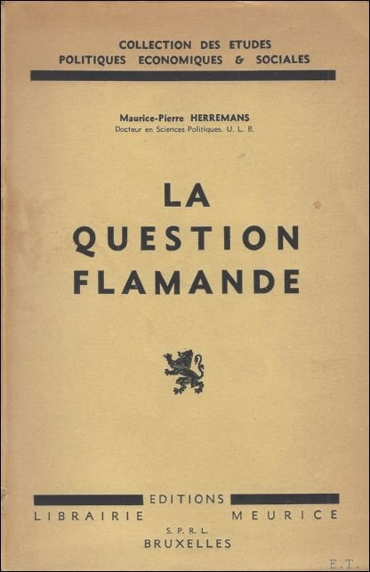 question flamande. Essai. ***Avec envoi et signature de l'auteur
