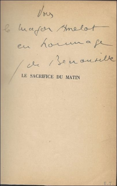 sacrifice du matin. Recit. *** signes par l'auteur ***
