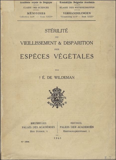 STERILITE OU VIEILLISSEMENT & DISPARITION DES ESPECES VEGETALES. ( tome … | Immagine Gallery 2