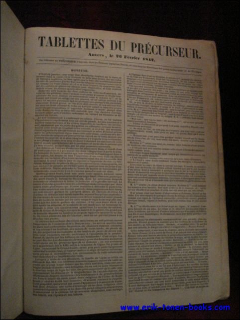 Tablettes du precurseur d'Anvers. 1842. Uitgave Anvers Opmerking Met: : …