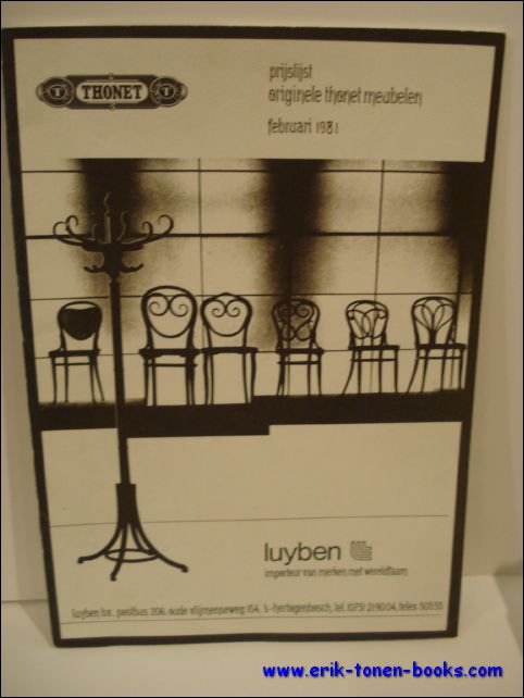 THONET. PRIJSLIJST ORIGNELE THONET MEUBELEN. FEBRUARI 1981,