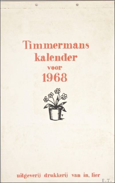 Timmermans kalender voor 1968