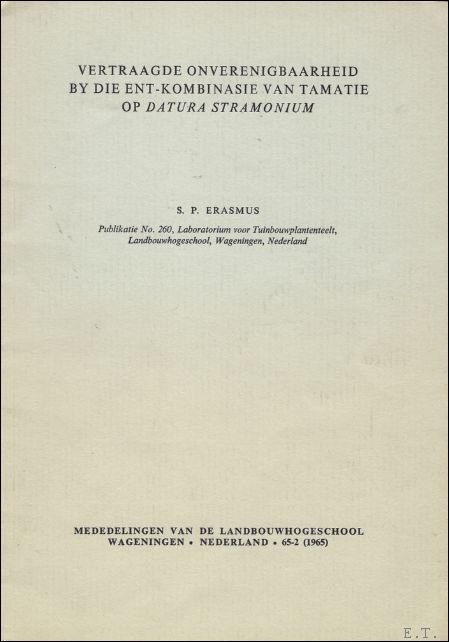VERTRAAGDE ONVERENIGBAARHEID BY DIE ENT - KOMBINASIE VAN TAMATIE OP …