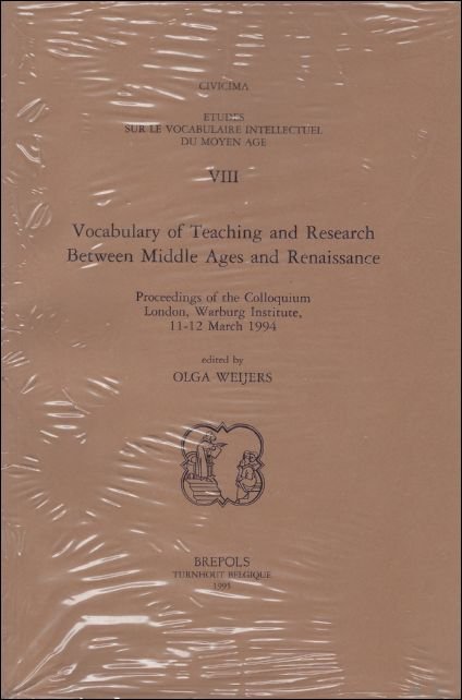 Vocabulary of Teaching and Research Between Middle Ages and Renaissance. …