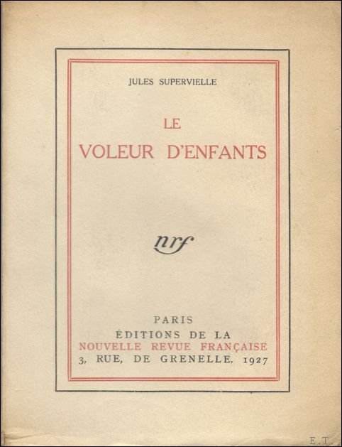 Voleur d'Enfants. Com die en trois actes et un pilogue.