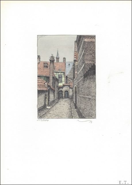 Wandelingen in het begijnhof van Antwerpen. bibliofiele kunstmap,