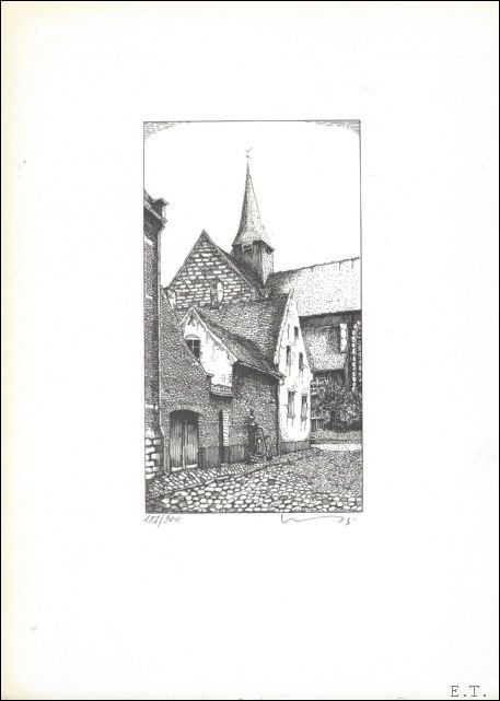 Wandelingen in het begijnhof van Antwerpen. bibliofiele kunstmap,