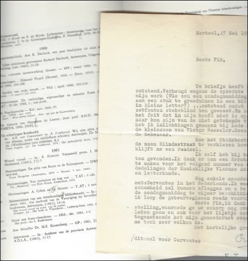 WERK VAN LODE BAEKELMANS, **** Met opdracht en getypte brief …