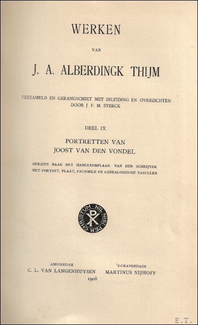 WERKEN VAN J.A. ALBERDINGK THIJM.