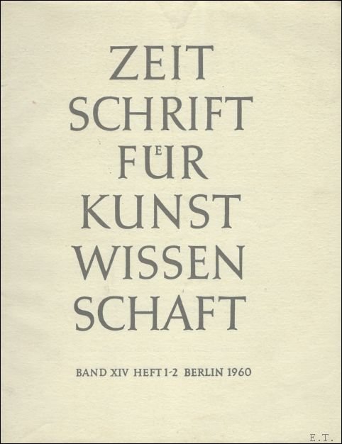 ZEITSCHRIFT DES DEUTSCHEN VEREINS FUR KUNSTWISSENSCHAFT.