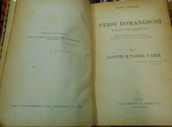 VERSI ROMANESCHI EDITI ED INEDITI - 2 VOLUMI RILEGATI INSIEME