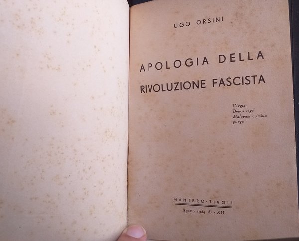 APOLOGIA DELLA RIVOLUZIONE FASCISTA