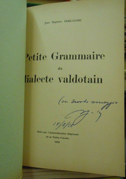 PETITE GRAMMAIRE DU DIALECTE VALDOTAIN