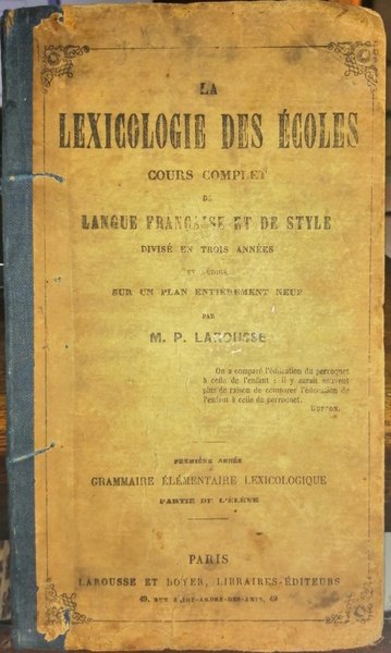 La lexicologie des écoles cours complet de langue française ed …