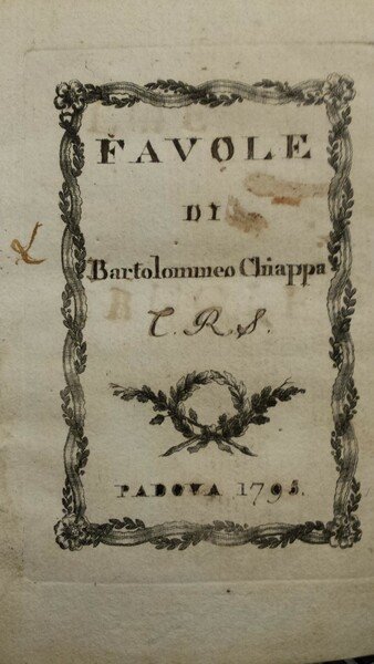 Favole di Bartolommeo Chiappa C.R.S