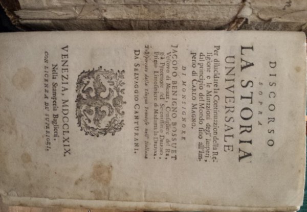 Discorso sopra la storia universale per dilucidare la Continuazion della …